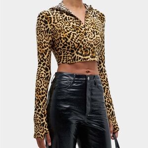 Norma Kamali Animal Print Crop Top